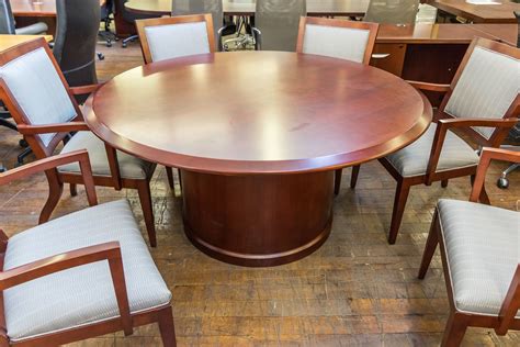 HBF Cherry 60″ Round Conference Table • Peartree Office Furniture