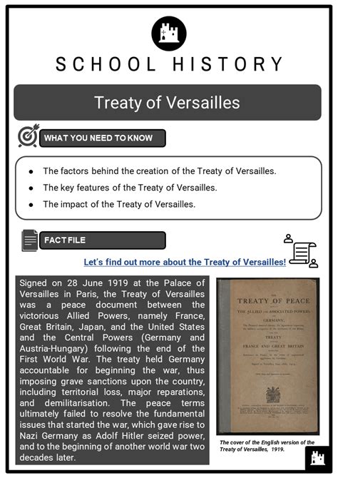 Treaty of Versailles Facts, Worksheets, Key Features & Impact