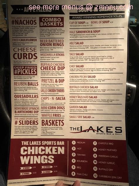 Menu at Lakes Sports Bar & Grill, Lake Crystal