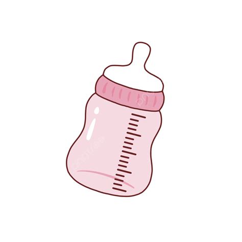 Baby Bottle Hd Transparent, Original Hand Painted Baby Bottle Pink Baby ...