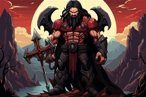 Premium AI Image | Vector illustration of classic Diablo game