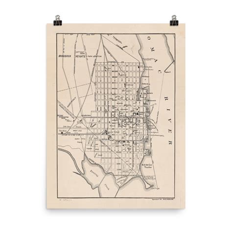 Old Town Alexandria Virginia Map 1911 Vintage City & Street Atlas ...