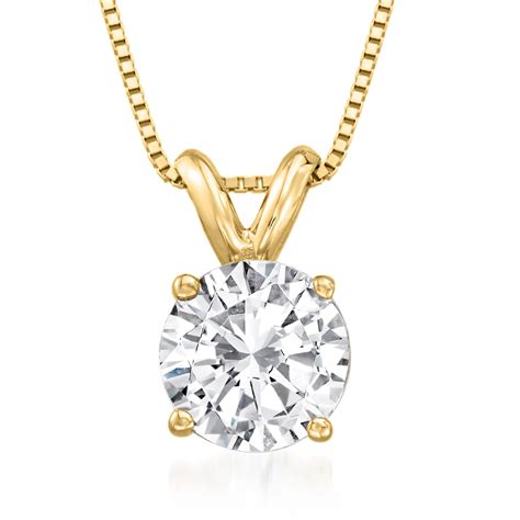 1.00 Carat Diamond Solitaire Necklace in 14kt Yellow Gold | Ross-Simons