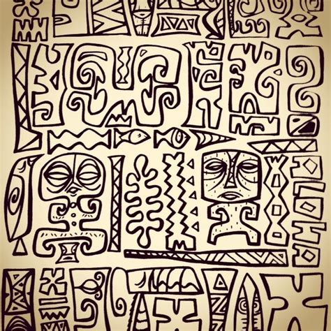 Tiki tOny drawings Tiki Hawaii, Hawaiian Tiki, Tropical Outdoor Decor, Tropical Art, Tiki Art ...