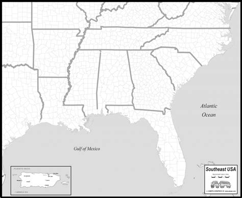 Southeast Us Elevation Map New Printable Map The Southeastern United ...