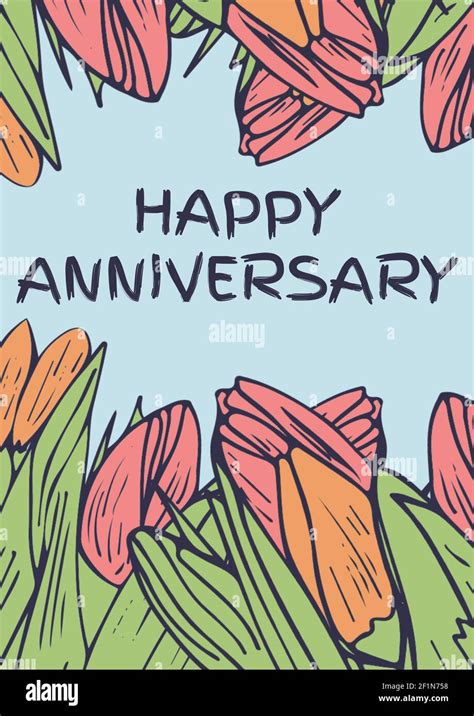 Happy anniversary card with flowers hi-res stock photography and images ...