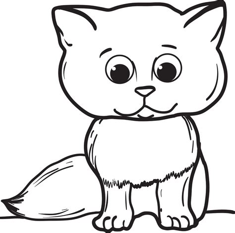 Printable Cartoon Cat Coloring Page for Kids – SupplyMe