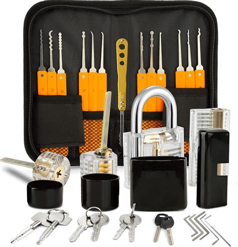 Eventronic Lock Picking Set, 21 Piece Lock Pick Set with 4 Transparent ...