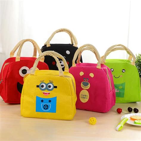 Cartoon Portable Insulated Canvas Lunch Bag Minions Thermal Food Picnic ...