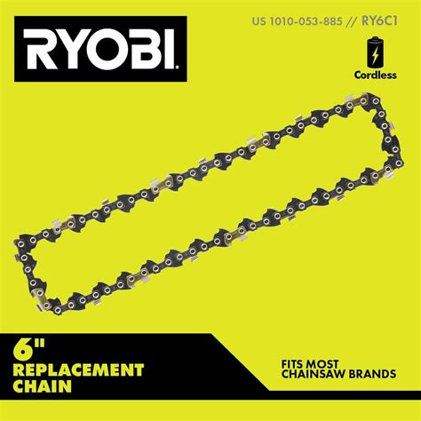 RYOBI 6 in. 0.043-Gauge Replacement Full Compliment Chainsaw Chain, 38 Links (Single-Pack) RY6C1 ...