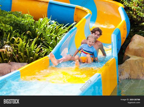 Kids On Water Slide Image & Photo (Free Trial) | Bigstock