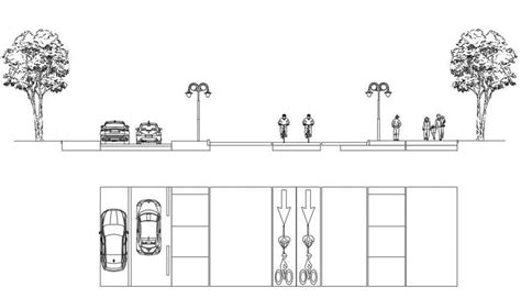 Street road section and plan cad drawing details dwg file - Cadbull