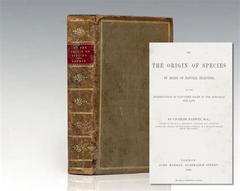 Origin of Species First Edition Charles Darwin Signed