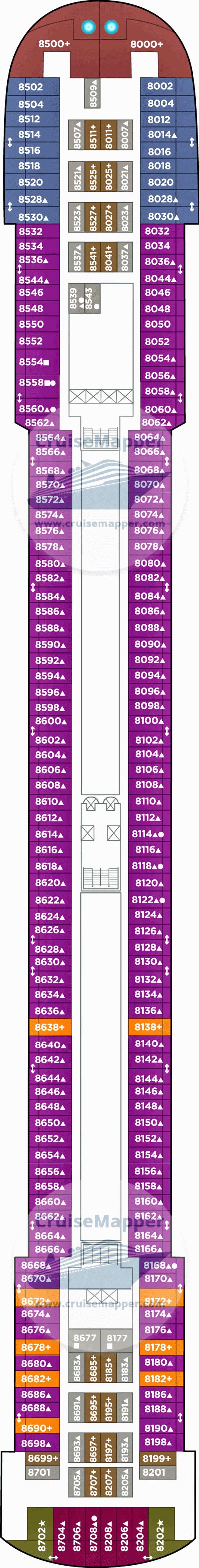 Pride of America deck 8 plan | CruiseMapper