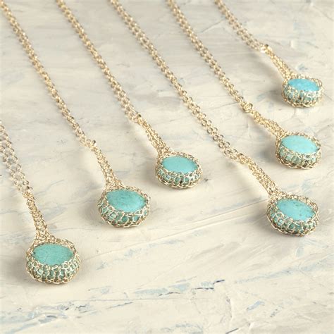 Turquoise pendant necklace in gold - Yooladesign