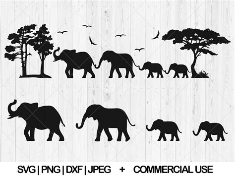 Elephant Family Svg Safari Scene Svg Dxf Png Jpg Elephant - Etsy Canada