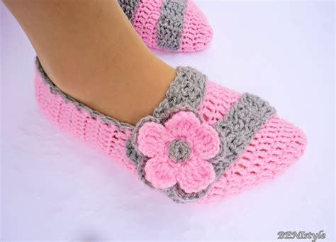 Crochet Slippers Pink Women Slippers Crochet Women Shoes - Etsy