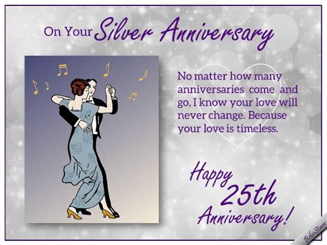 Silver Anniversary Wishes. Free Milestones eCards, Greeting Cards | 123 Greetings