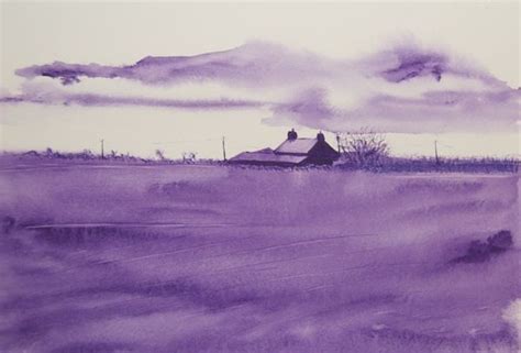 Purple Landscape Paintings - A Landscape