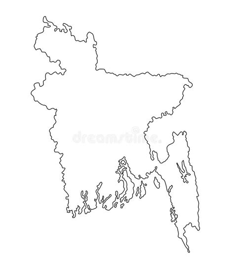 Bangladesh outline map stock illustration. Illustration of country ...