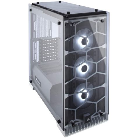 Corsair CRYSTAL 570X RGB Mid-Tower Case, 3 RGB Fans, Tempered Glass - White - CC-9011110-WW