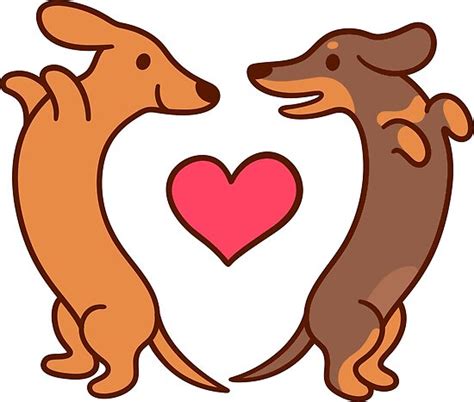 "Cute cartoon dachshunds in love" Poster by irmirx | Redbubble