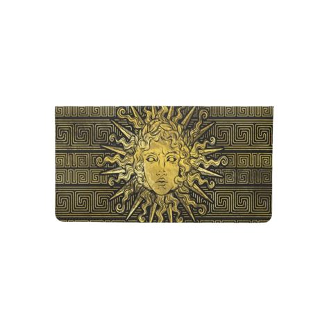 Apollo Sun Symbol on Greek Key Pattern Checkbook Cover | Zazzle