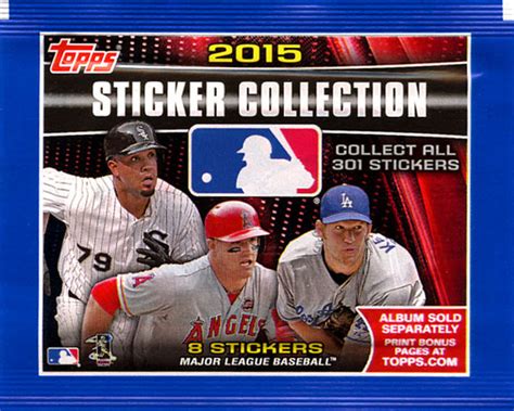 MLB Topps 2015 Baseball Sticker Collection Pack 8 Stickers - ToyWiz