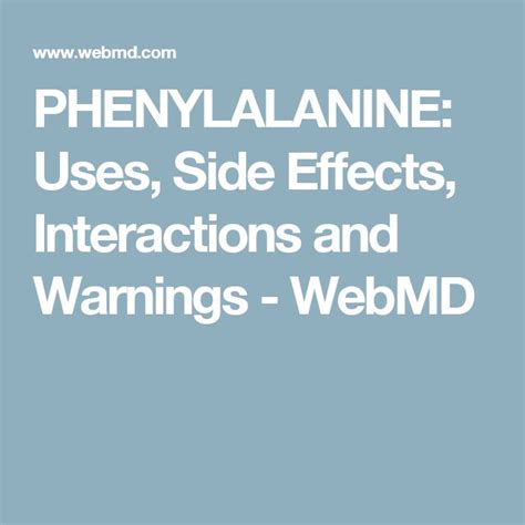 PHENYLALANINE: Uses, Side Effects, Interactions and Warnings - WebMD | Black cohosh, Side effects