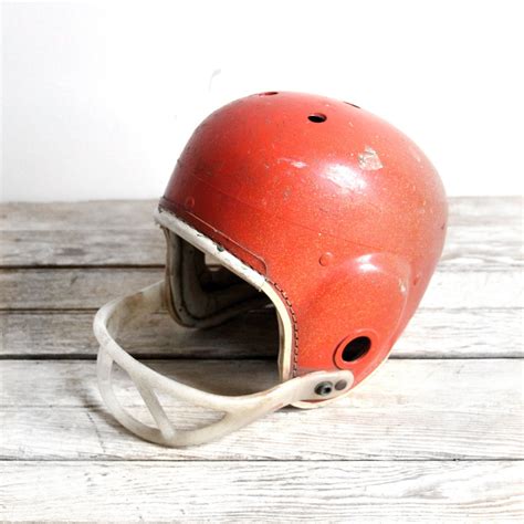 vintage youth orange football helmet by lacklusterco on Etsy