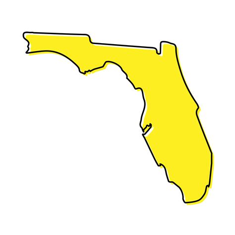 Simple outline map of Florida is a state of United States. Styli ...