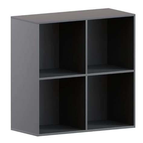 Vida Designs Durham 2x2 Cube Storage Unit - Black | Wood Black Shelves