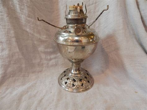 Antique Bradley and Hubbard B&H Oil Lamp (Nickel Plated Brass?) 1905 ...