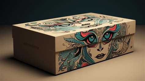 Premium AI Image | a box with a drawing of a blue and pink face on it