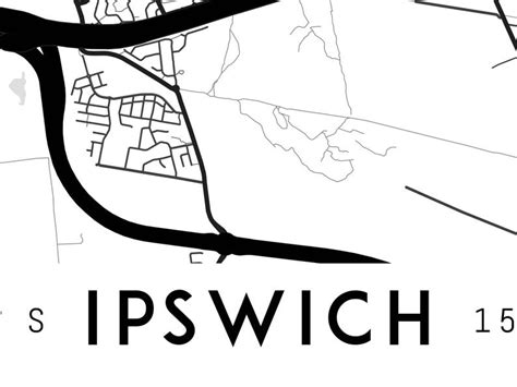 Ipswich Map Print Printable Ipswich Map Art Ipswich Print - Etsy Australia