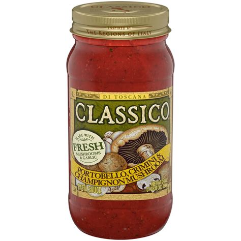 Classico Portobello, Crimini & Champignon Mushroom Pasta Sauce, 24 oz Jar - Walmart.com ...