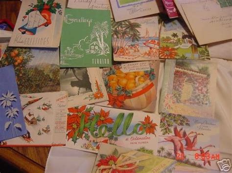 16 Vintage Greeting Christmas Cards From Florida 30's | #19827678