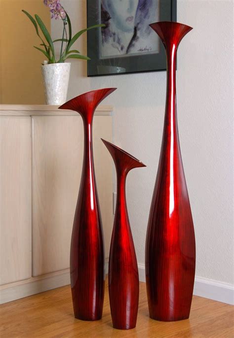 Large Modern Vases | Tall Flower Vases (set of 3) | Floor vase decor, Home interior accessories ...