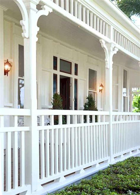 65 stunning farmhouse porch railing decor ideas (64) | Porch design, House exterior, Front porch ...