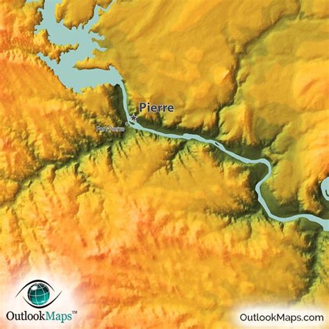 South Dakota Topography Map | Physical Terrain in Bold Colors