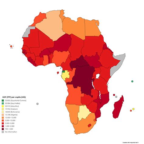 GDP (PPP) per capita map of the African continent : r/algeria