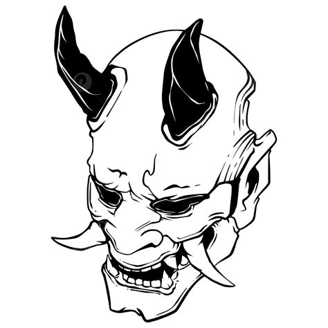 Oni Mask Illustrate Art Design Illuatration Vector, Oni Mask, Art Oni Mask, Skull PNG and Vector ...