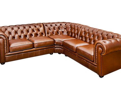 Tan Leather Chesterfield Corner Sofa | Cabinets Matttroy