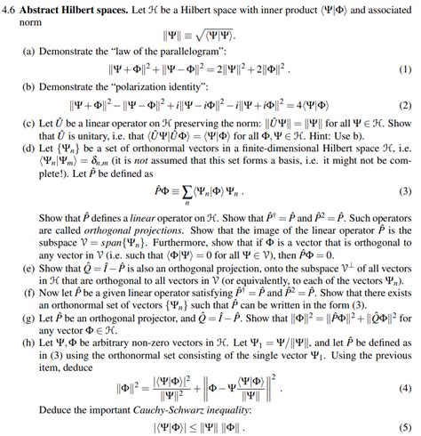 Solved .6 Abstract Hilbert spaces. Let H be a Hilbert space | Chegg.com