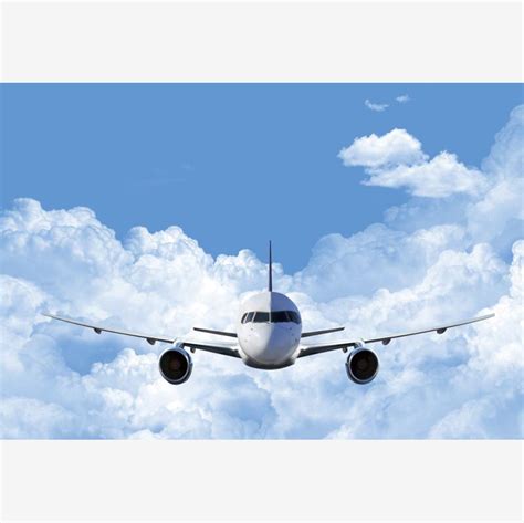 Buy OERJU 8x6ft Fly Airplane Backdrop Blue Sky White Clouds Flying ...