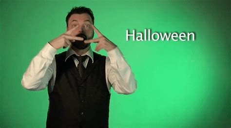 Sign Language Halloween GIF by Sign with Robert - Find & Share on GIPHY