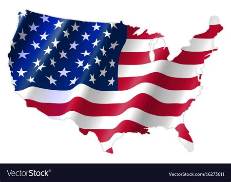 united-states-america-map-with-waving-flag-vector-16273611 - Vận Chuyển Quốc Tế
