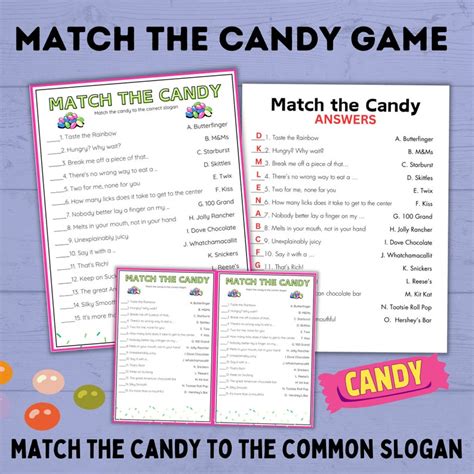 Match the Candy Game for Kids Kids Games Kids Activities Classroom Games Party Games Birthday ...