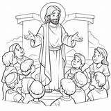 Christian Jesus Preaching Coloring Page For Kids  Vettore Premium sketch template