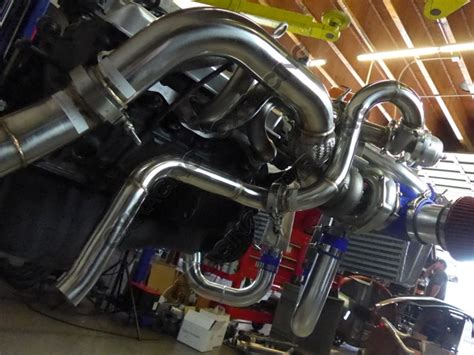 Twin Turbo Kit For 63-67 Chevrolet Chevelle Nova SBC V8 Header Downpipe